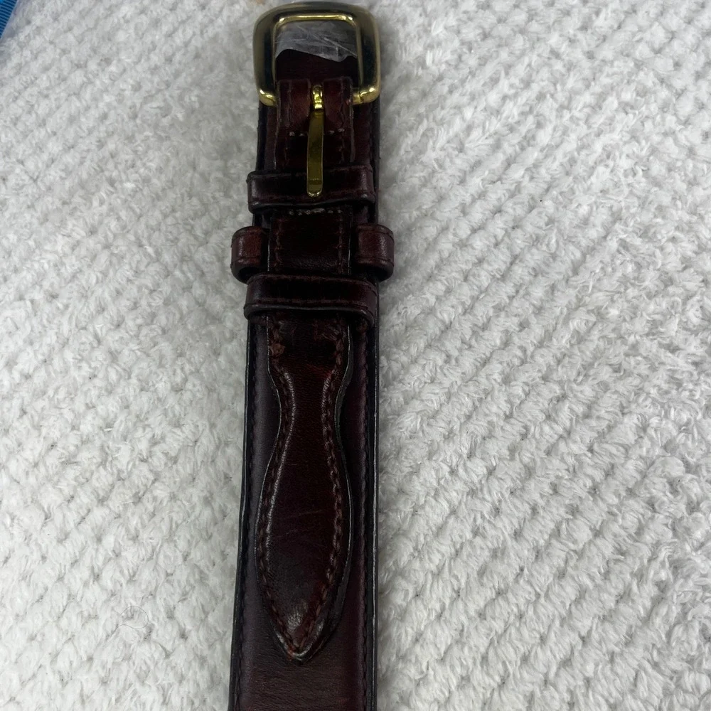 Brighton Mens Brown Mahogany Leather Belt Gold Buckle Dress Casual 35307 Size 42